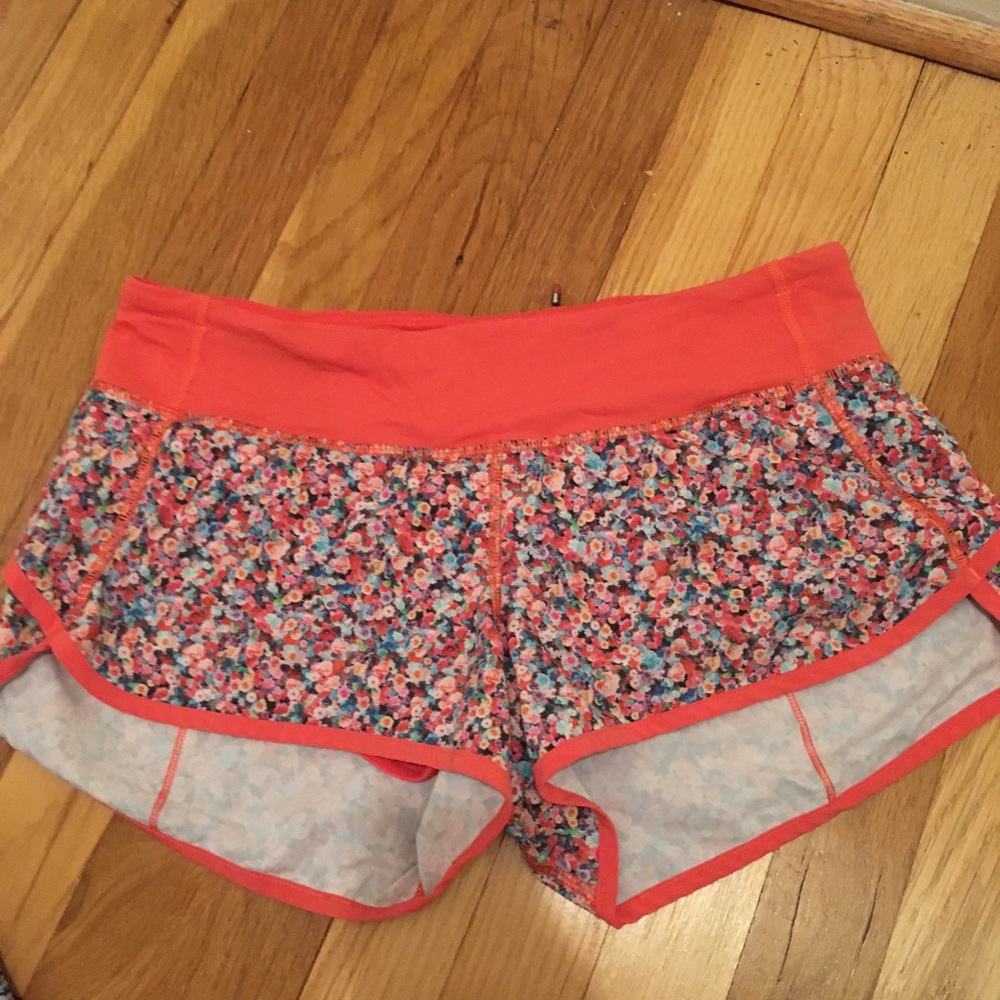 Lululemon Speed Shorts Cherry Blossom Pattern